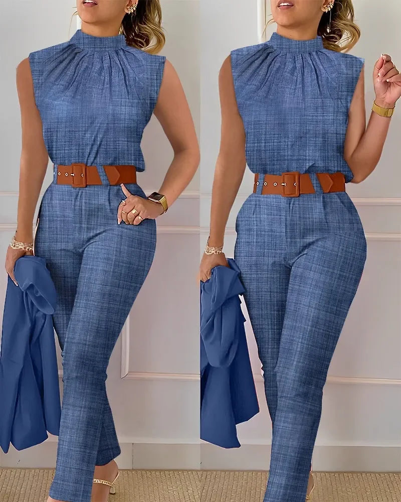 Alexandra Set Women Stand Collar 2 Pieces Sets