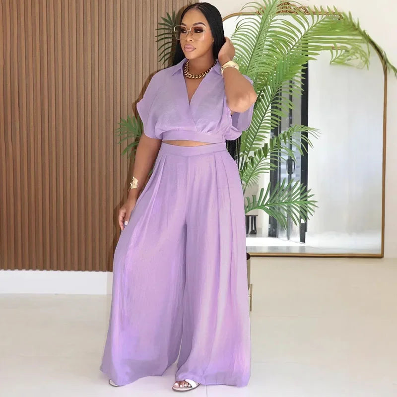 Bethany Outfit Holiday Crop and Wide Leg Matching Sets