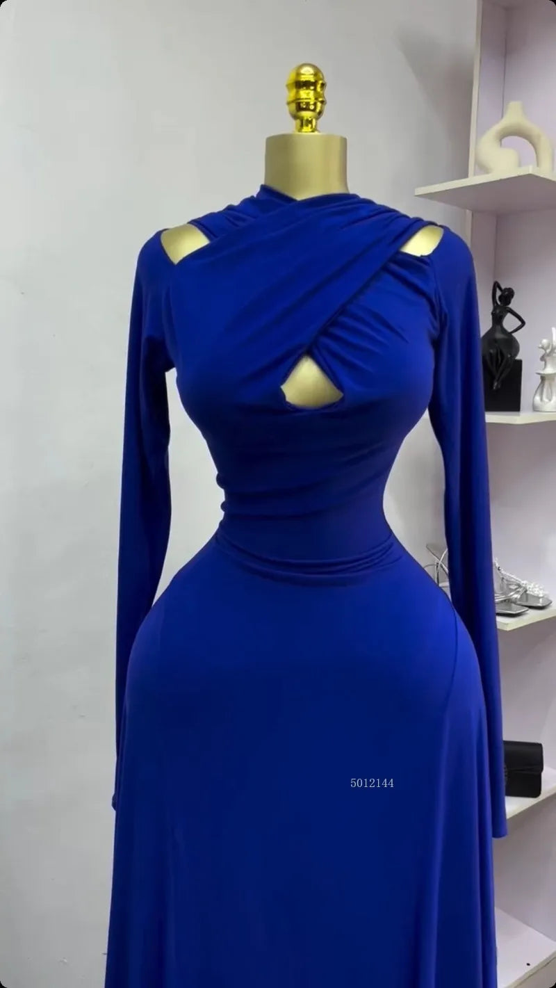 Myrtle Beach Halter V Neck Backless Sleeveless Big Swing Bodycon Mid Maxi Long Dress