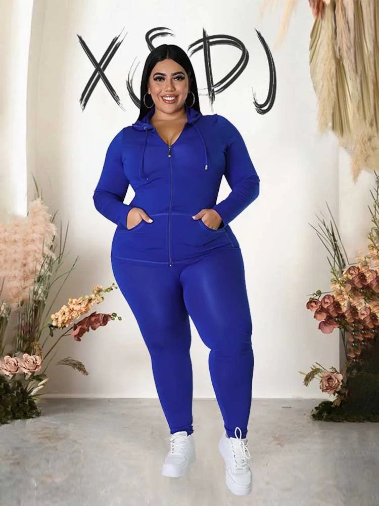 Arianna Plus Size Outfit Stretchy Two Piece Sets