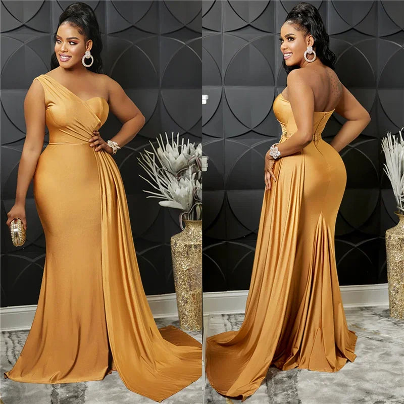 Buffalo One Shoulder Mermaid Evening Dress