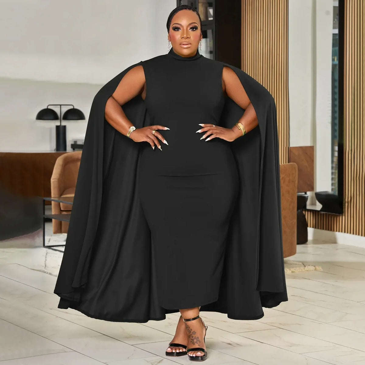 West Village Plus Size Long Sleeve Street Style Casual Oversized Midi Dress