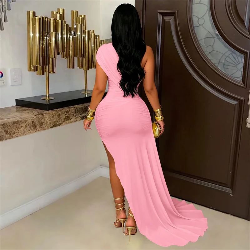 El Paso Elegant Night Out Ruched Bandage Bodycon Mini Dress with Cloak
