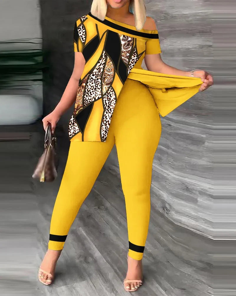 Ana Short Sleeve Suit Femme Casual Two Piece Sets