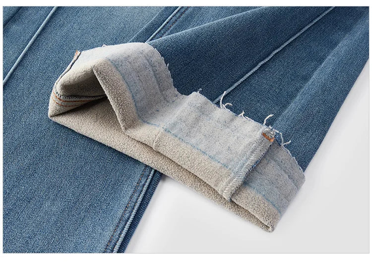 Las Vegas Slim Fit Flared Leg Solid Color Open Hem Denim