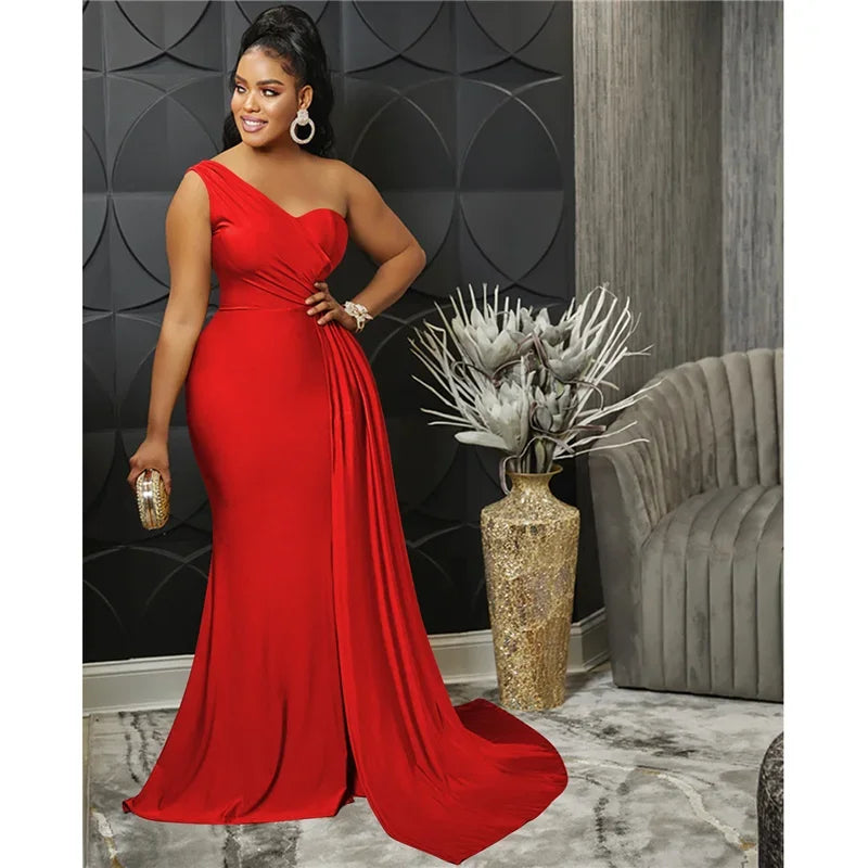 Buffalo One Shoulder Mermaid Evening Dress