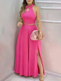 Jazmin Halter Collar Chic Outings Two Piece Sets