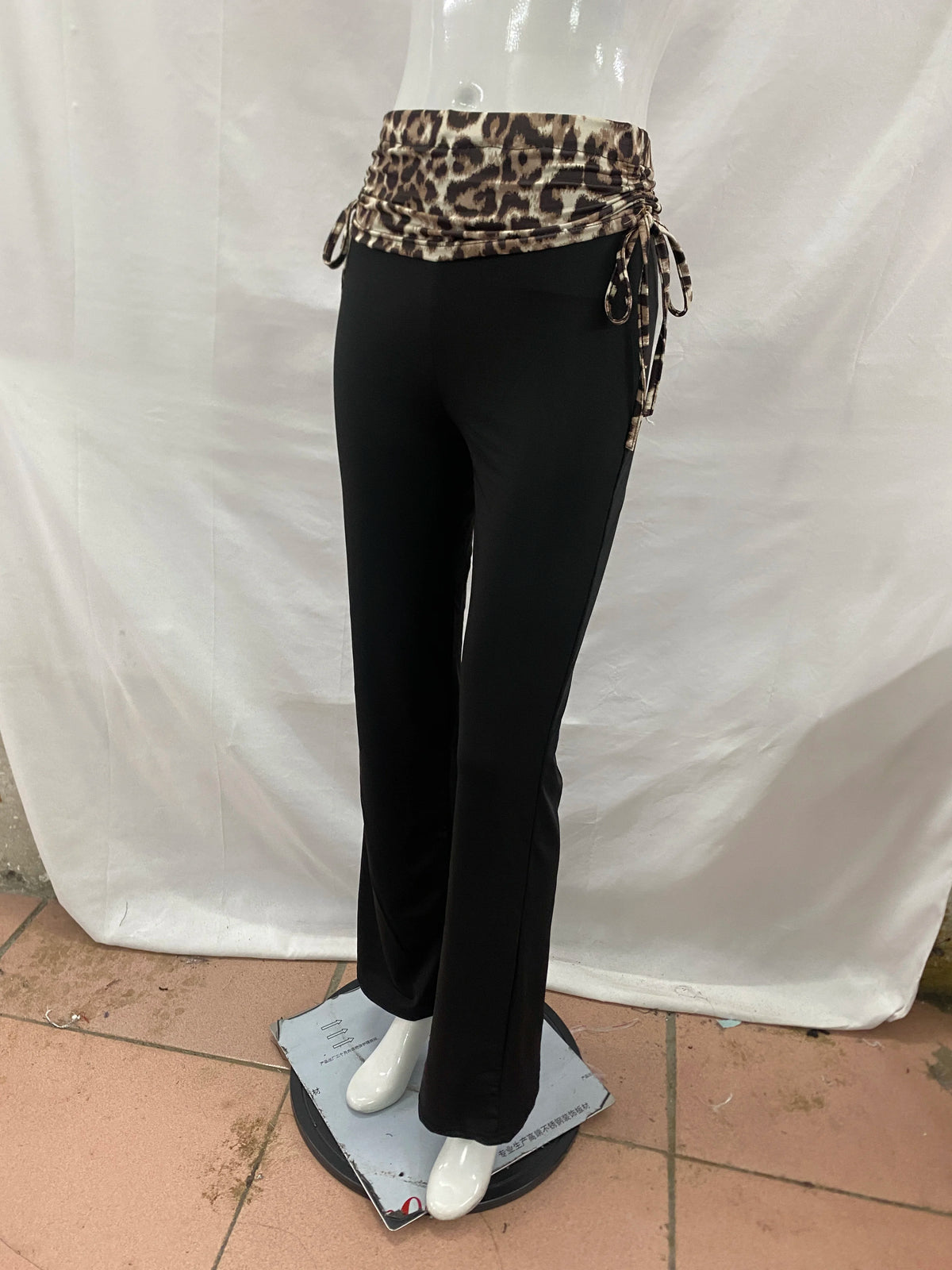 Londres Leopard Print Splicing New Fashion Clothing Slim Fit Pants