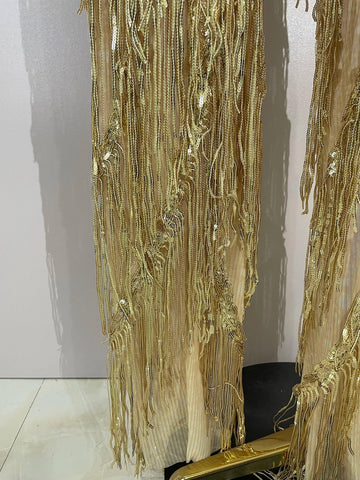 Watkin Glen Sparkly Black Rhinestones Sequined Fringe jumpsuit