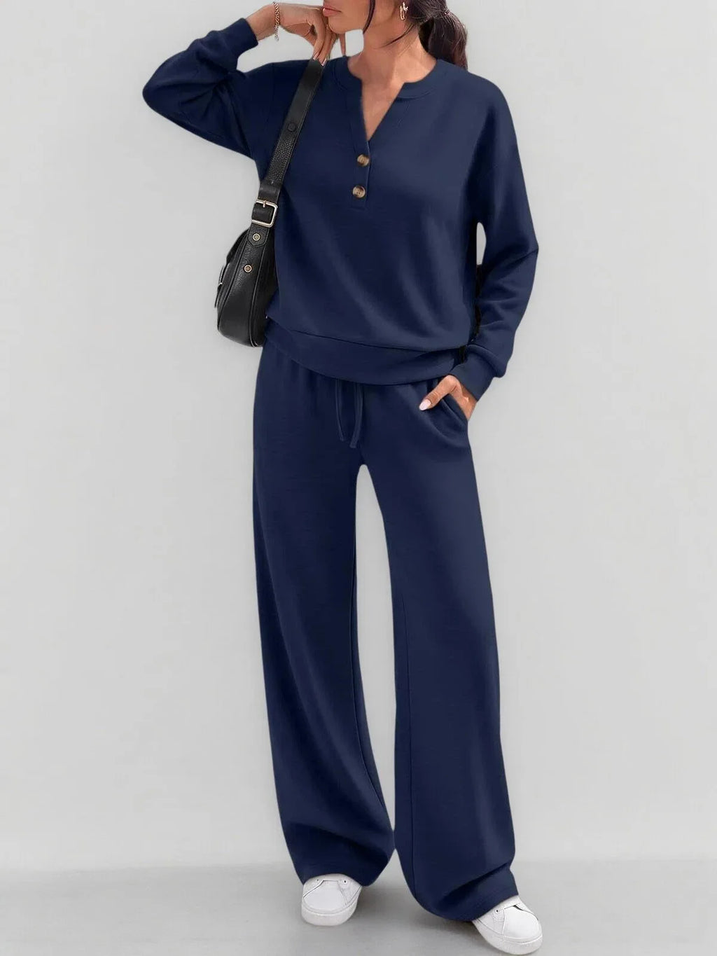 Maria Simple Style Fashionable Wide-leg Two Piece Sets