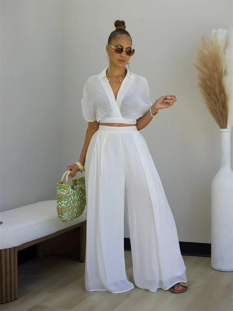 Bethany Outfit Holiday Crop and Wide Leg Matching Sets