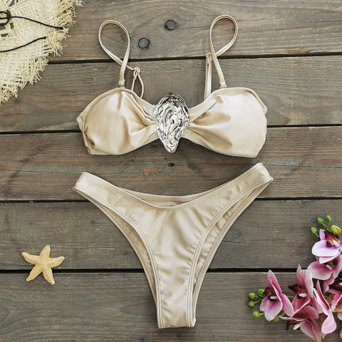 Cutchoque Off Shoulder Bikini Trend Swimwear Lady Holiday Bath Set