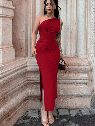 Oak Ridge Split Fashion Sleeveless Backless Slim Elegant Dress
