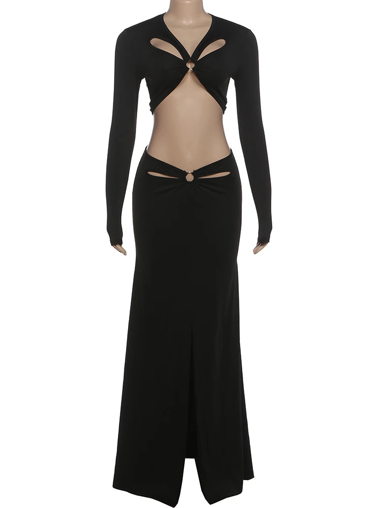 Karla Elegant Hollowed Flowers Two Piece Piece Sets