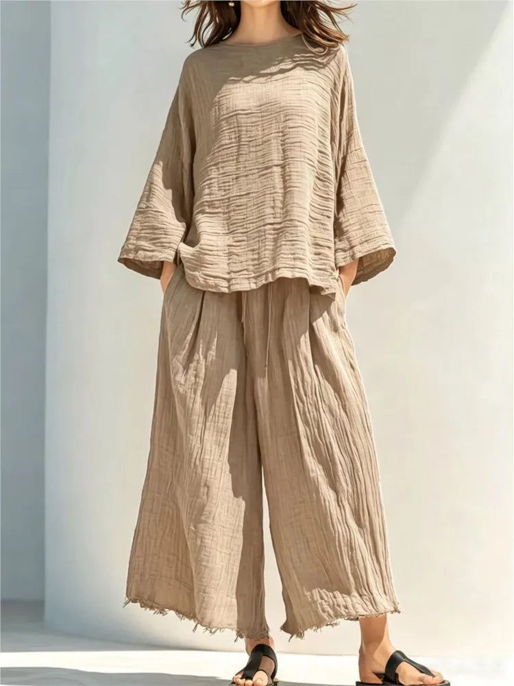 Keysi Relaxed Round Neck Two Piece Sets