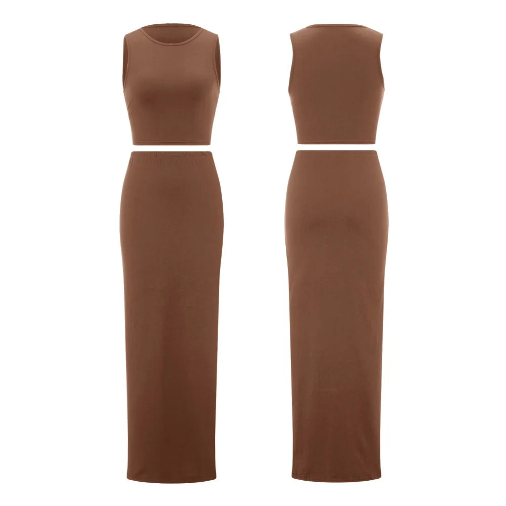 Melody Party Elegant Sexy Sleeveless Two Piece Sets