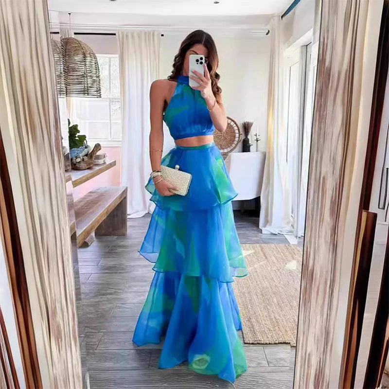 Pamela Suit Sexy Halter Off Shoulder Two Piece Sets