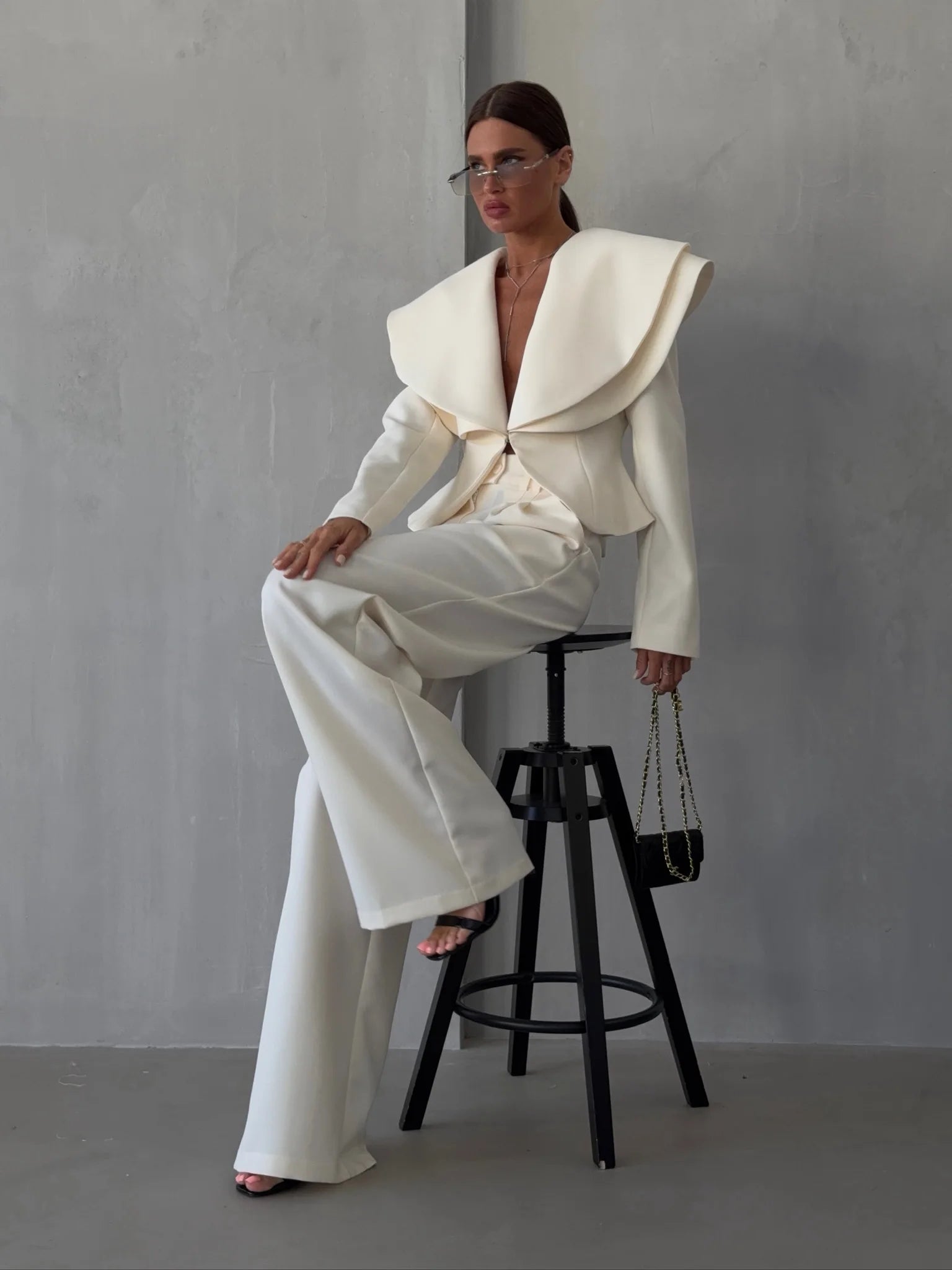 Laura Oversized Double Layer Lapel Two Piece Sets