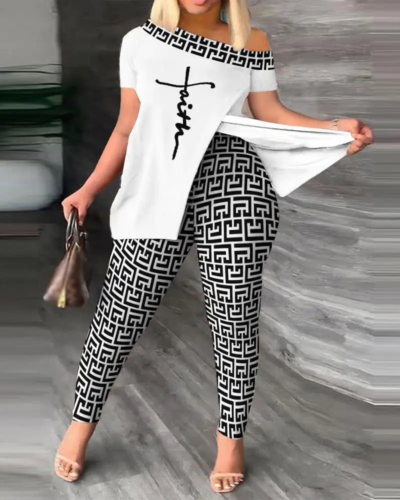 Ana Short Sleeve Suit Femme Casual Two Piece Sets