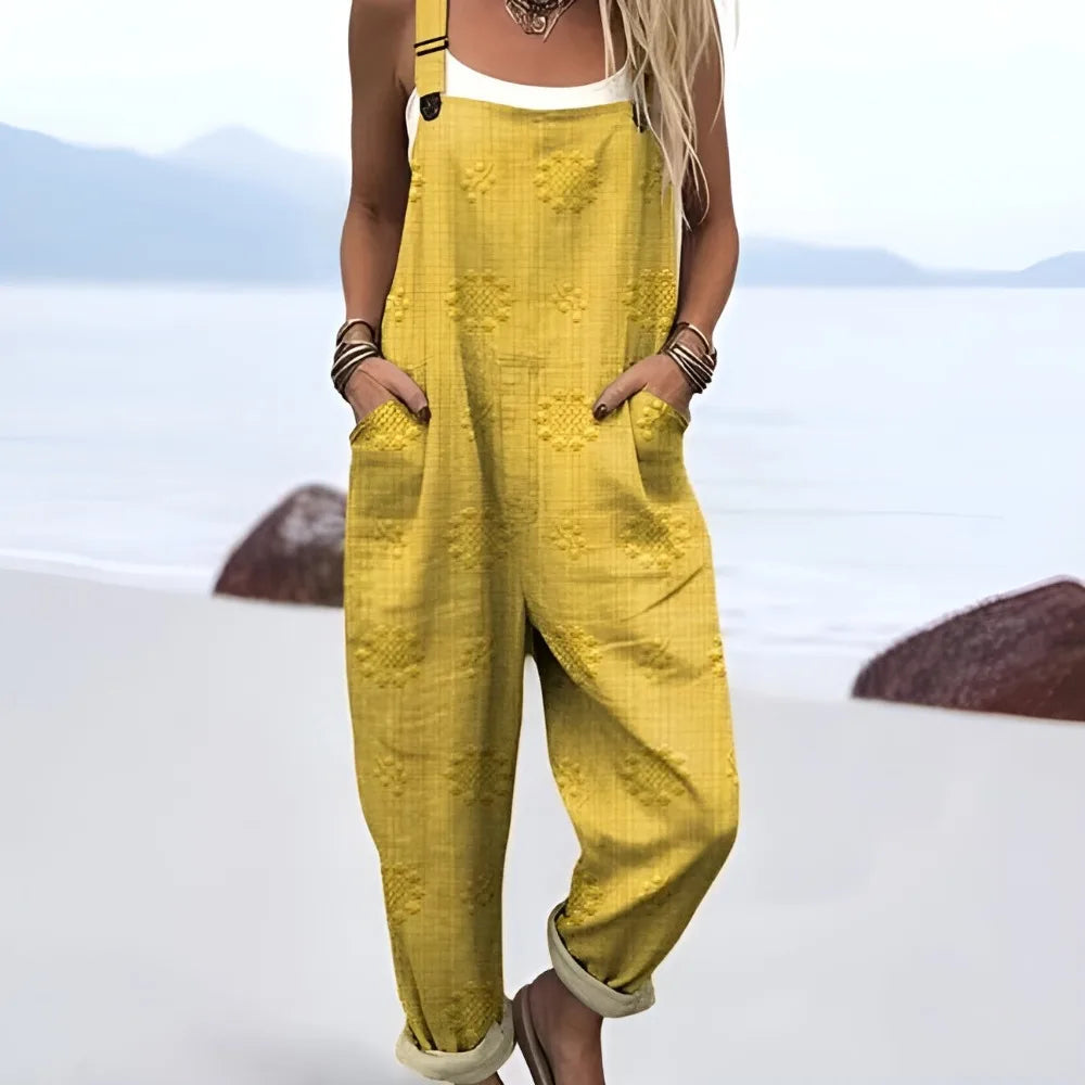 Summer Floral Romper Overalls Breathable & Comfortable Women's Jumpsuit with Pockets Adjustable Straps Romper for Streetwear