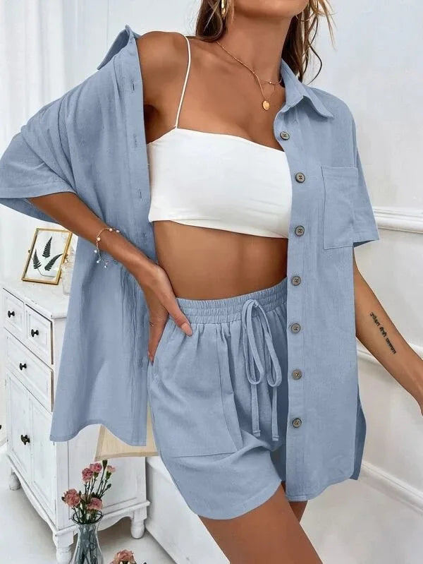 Gabi Long Sleeve Single Broad legged Two Piece Sets