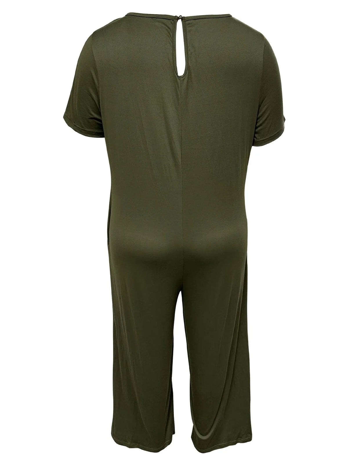 Plus Size Summer Women's Solid Color Jumpsuit with Pockets Casual Fashion