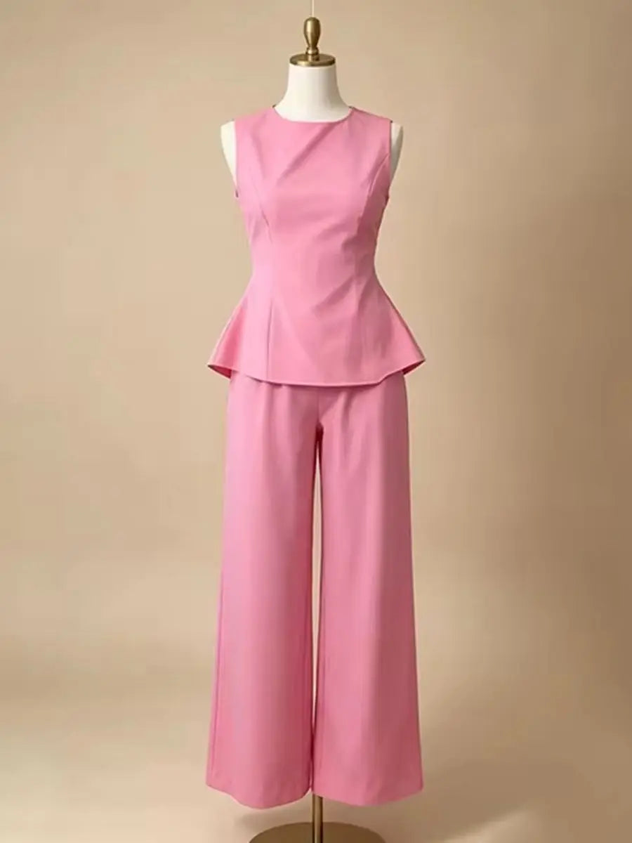 Fernanda Elegant Tie Sleeveless Casual Two Piece Sets