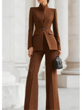 Paola Spring Fashion Stand Collar Long Sleeved Two Piece Sets