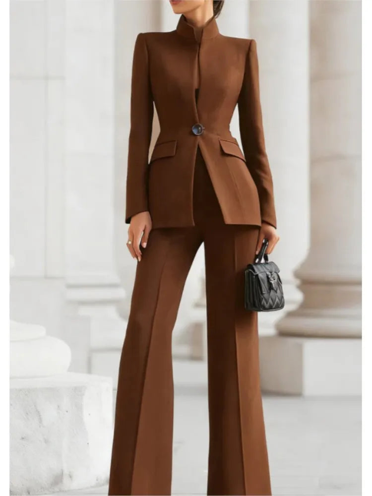 Paola Spring Fashion Stand Collar Long Sleeved Two Piece Sets
