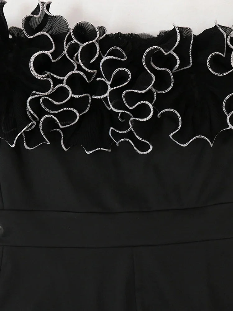 Ann Harbor Bonnie Forest Elegant Rose Detail One Piece Jumpsuit