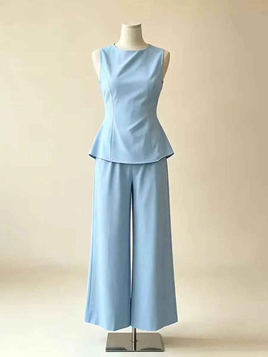 Fernanda Elegant Tie Sleeveless Casual Two Piece Sets