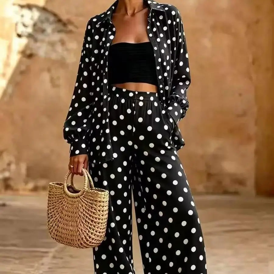 Rita Outfit Long Sleeve Lapel Button Two Piece Sets