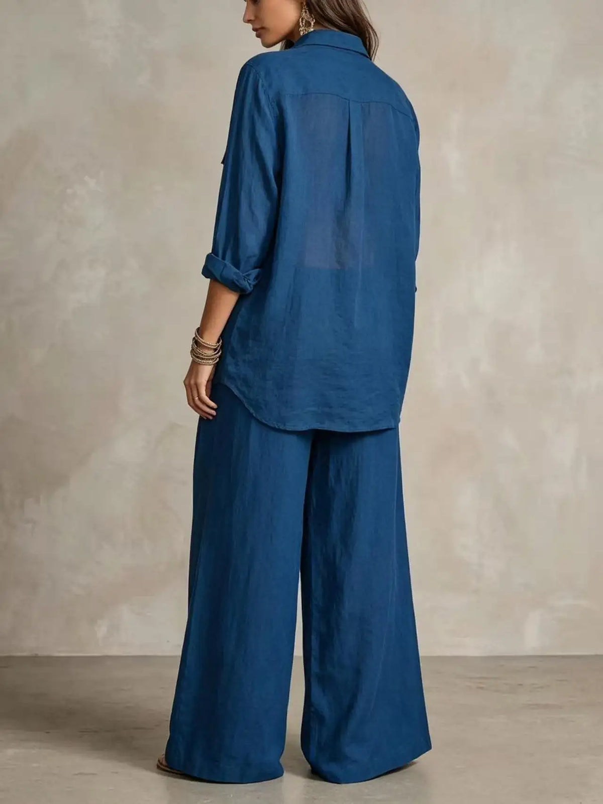 Ernestina Linen Co Ord Outfit Long Sleeve Two Piece Sets