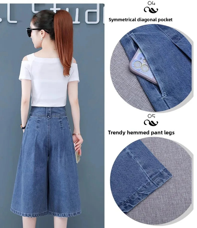 Women's Summer Thin Seven-Five Casual Pants Loose Fit Six-Length Fashionable plus Size