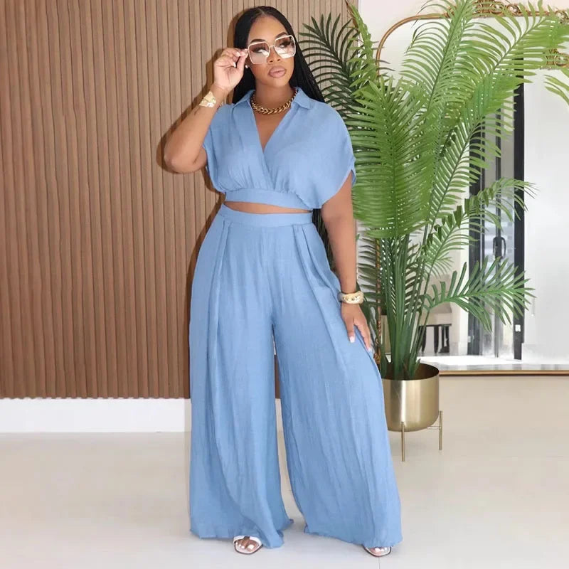 Bethany Outfit Holiday Crop and Wide Leg Matching Sets