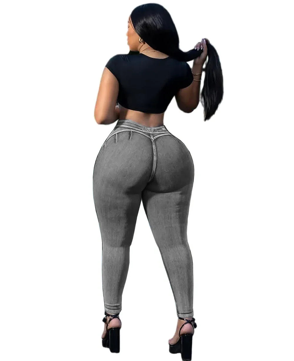 Emerson High Waist Slim Fit Washed Blue Stretchy Slimming Street Style Fashion Casual Pants