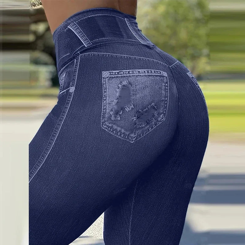 Kinnelon High-Waist Skinny Leggings with Trendy Ripped Details Comfort-fit