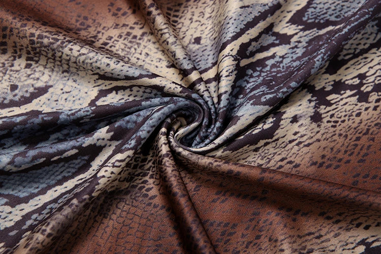 Kemptville Snake Colorful Print Tracksuit Tight Crop Stretch Streetwear Matching Set