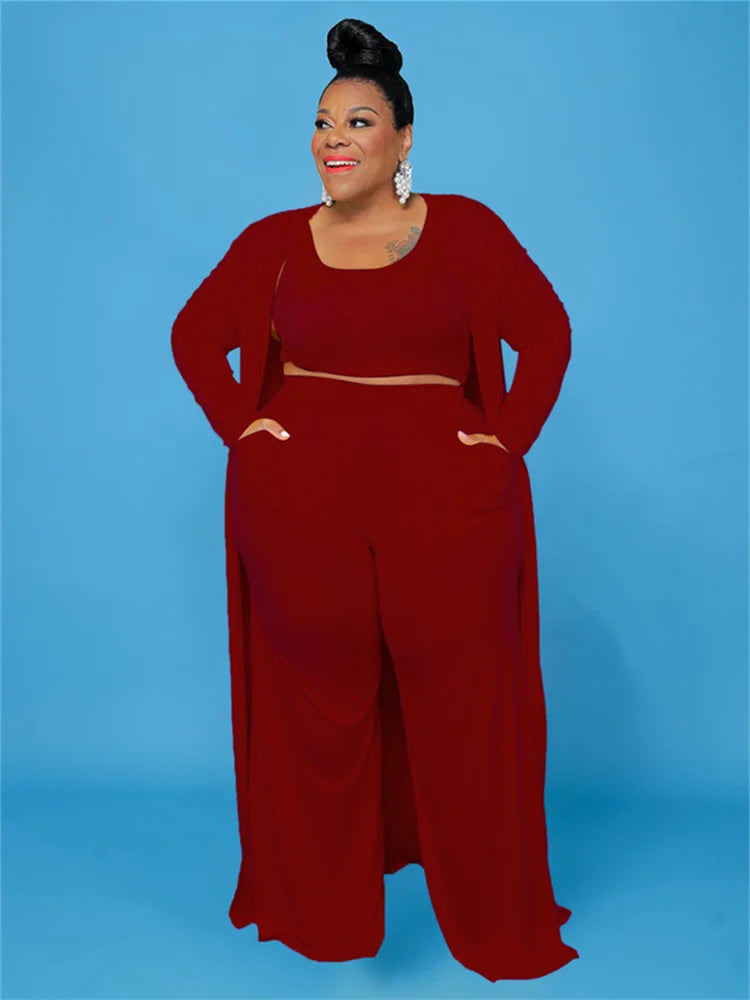 Mariam Plus Size Outfits Tracksuit Three Piece Sets