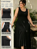 Trento Plus Size Dress U Neck Flowy Casual Tank Sleeveless Sundresses Style
