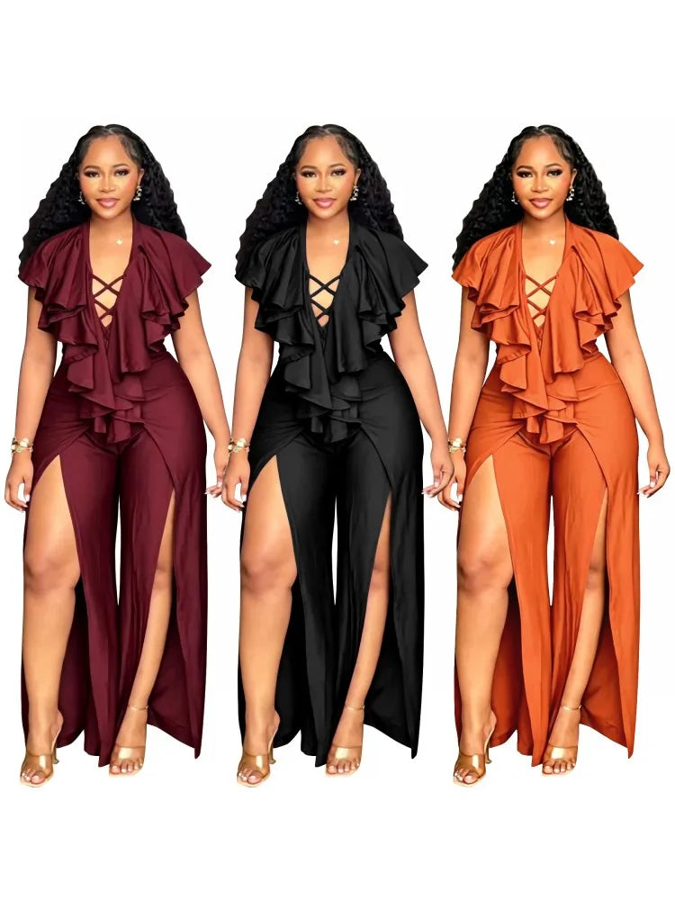 Plus Size Women Clothes Jumpsuit Summer Clothes Black Leisure Bodysuit Jumpsuit