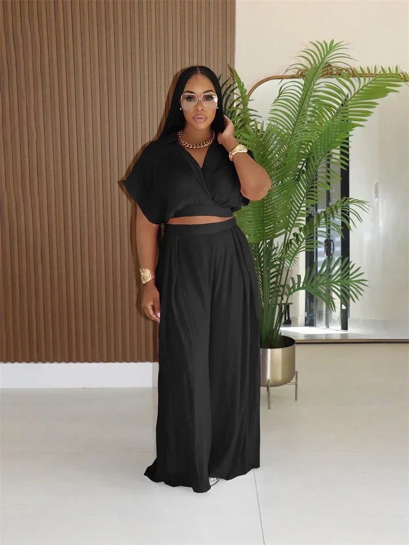 Bethany Outfit Holiday Crop and Wide Leg Matching Sets