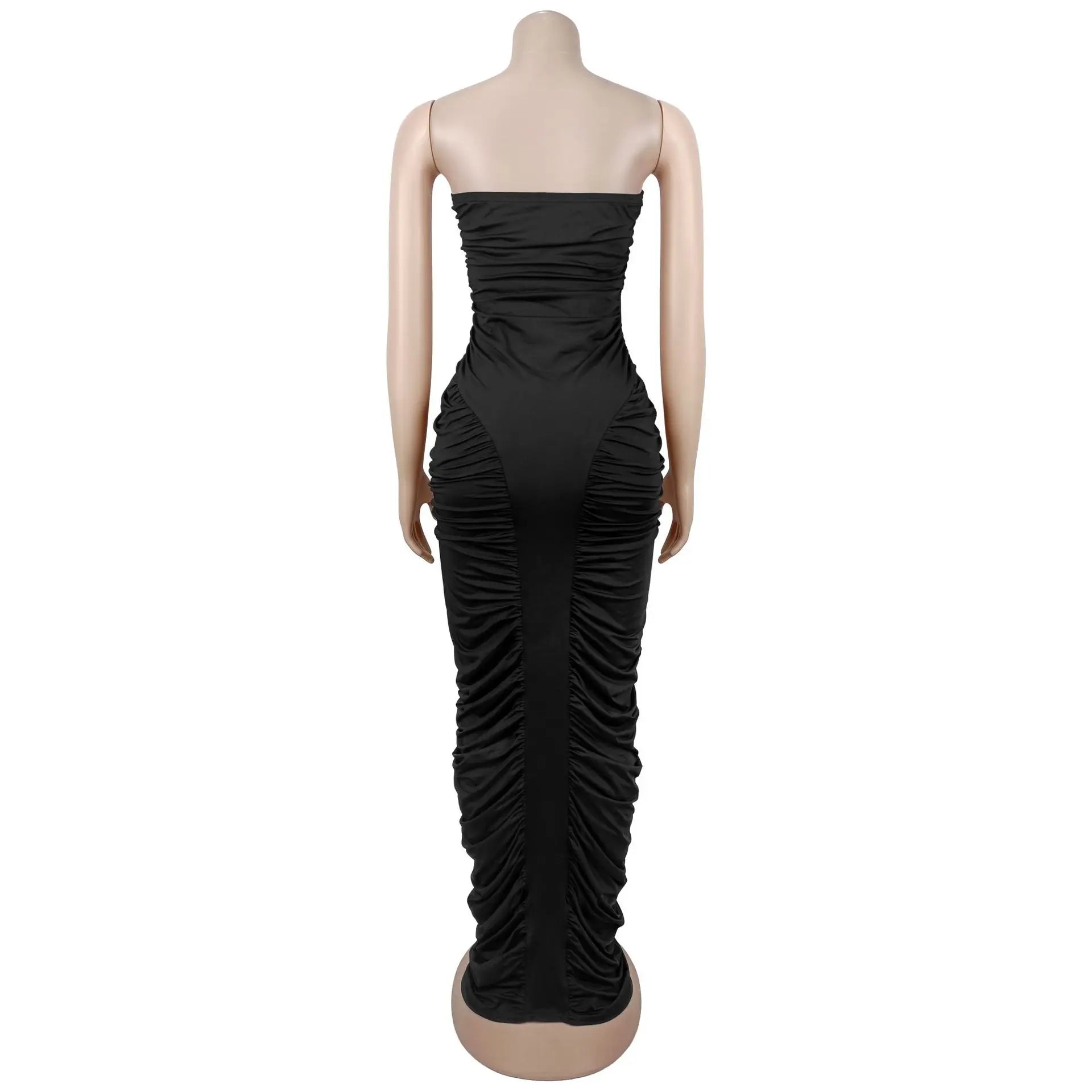 Simbabue Casual Party Elegant Long Ruched Dress