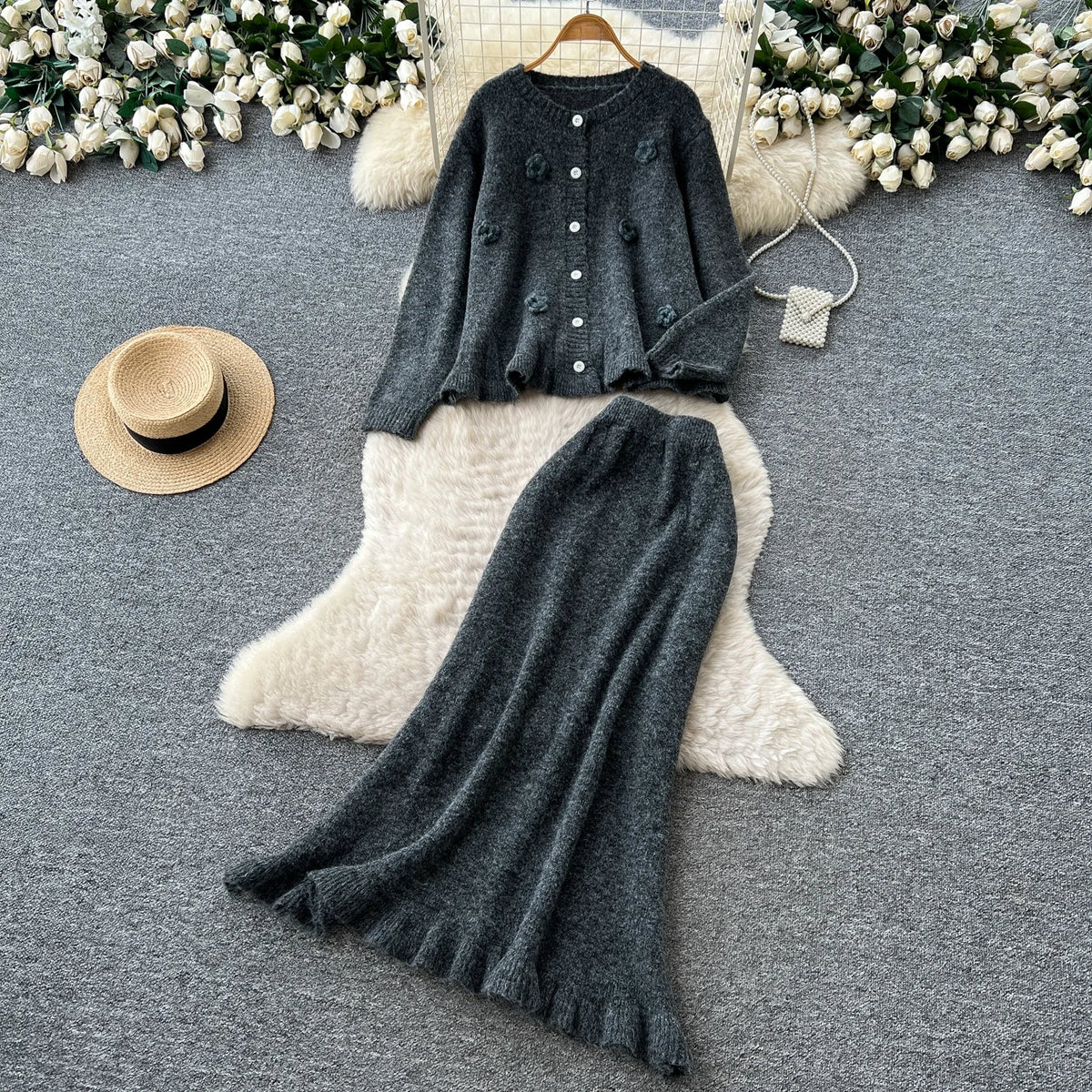 Maria Elegant High Waist Two-Piece Sets