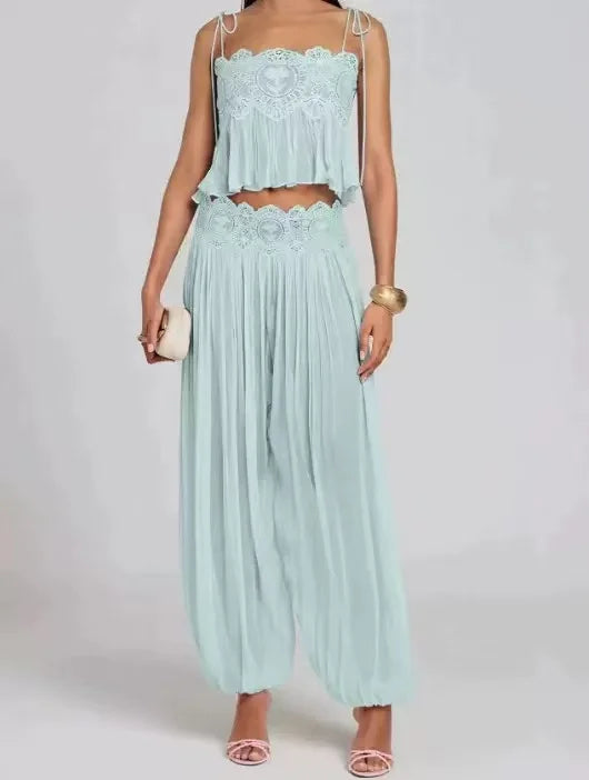 Melany Hollow Out Women's Elegant Two Piece Sets