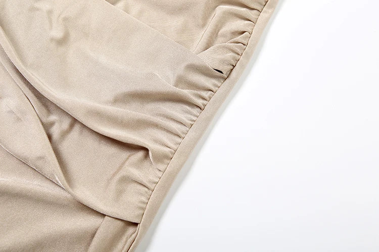 Rochester Puss Cross Ruched Patchwork Deep v-Neck Elegant Jumpsuit