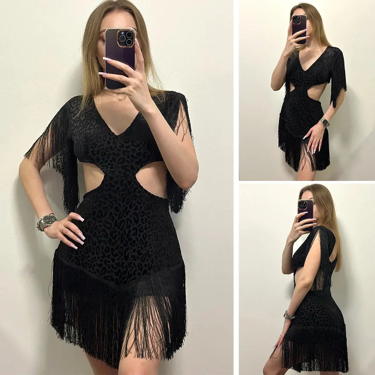 Tiblemont Tassels Strap Evening Party Banquet Dress