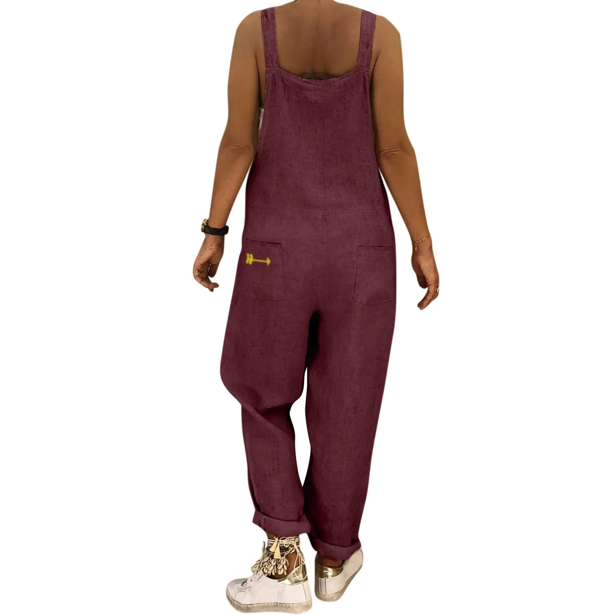 Women Plus Size Overalls Jumpsuits Casual Solid Loose Dungarees Retro Fashion