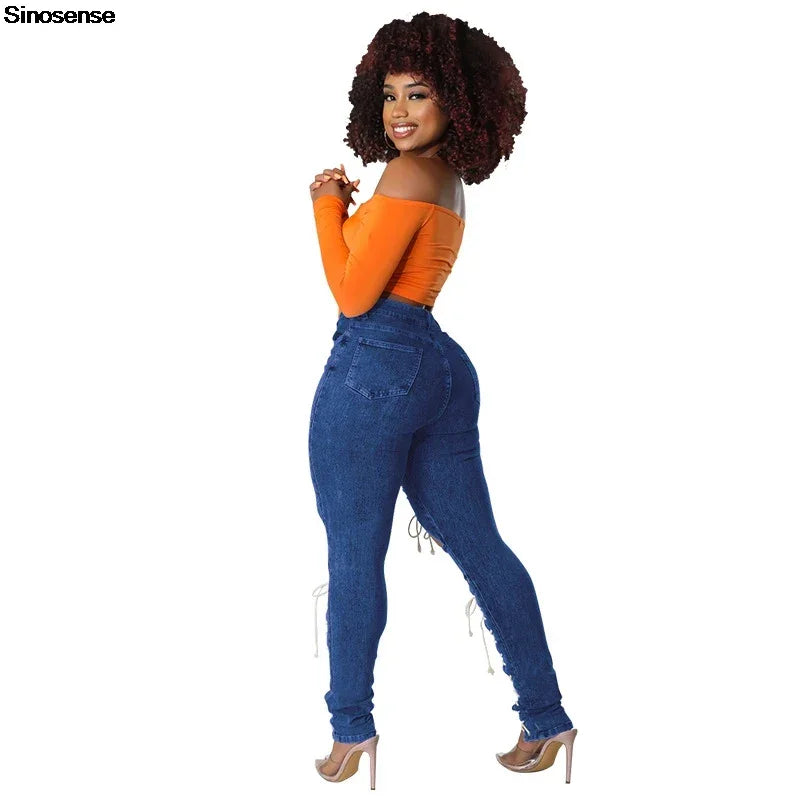 Beachwood Stretch Distressed Destroyed Denim Street Going Out Pants