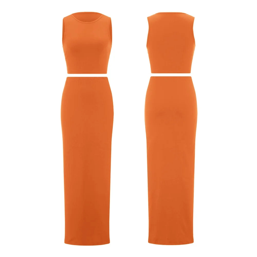 Melody Party Elegant Sexy Sleeveless Two Piece Sets